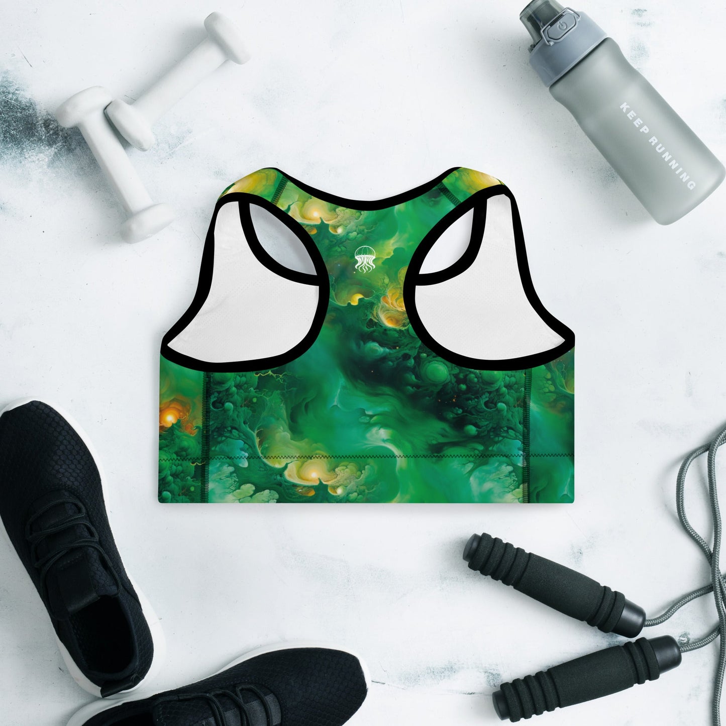 Padded Sports Bra - Viridian Shroud - by Jelly Kvlt