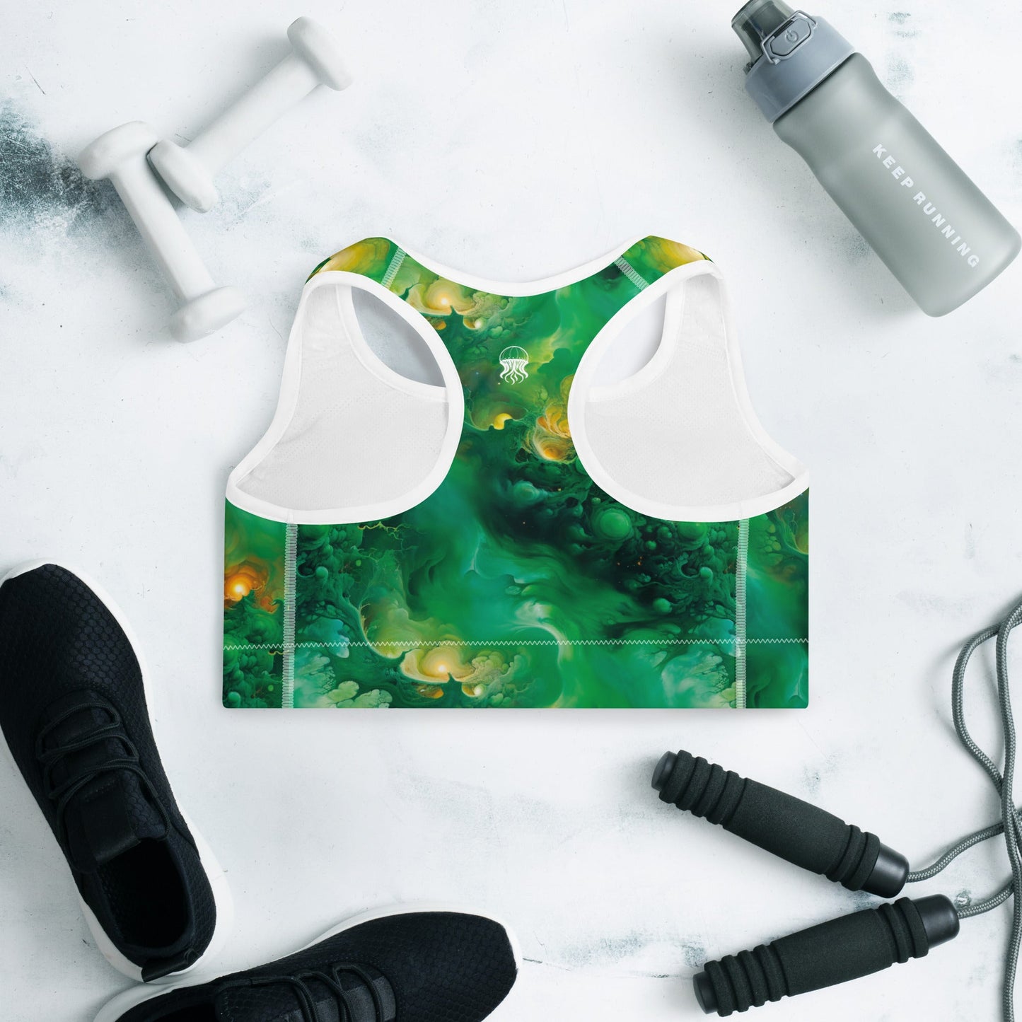 Padded Sports Bra - Viridian Shroud - by Jelly Kvlt