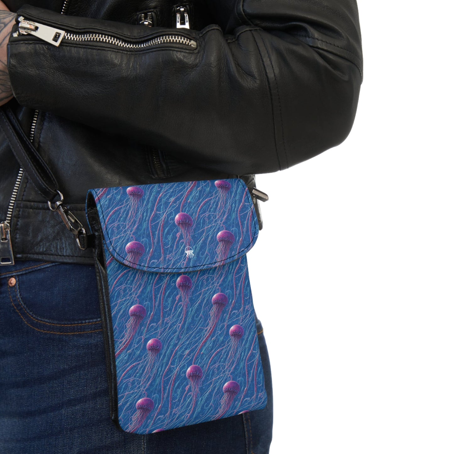 Lightweight Phone Bag - Blue and Violet Jellyfishes - by Jelly Kvlt