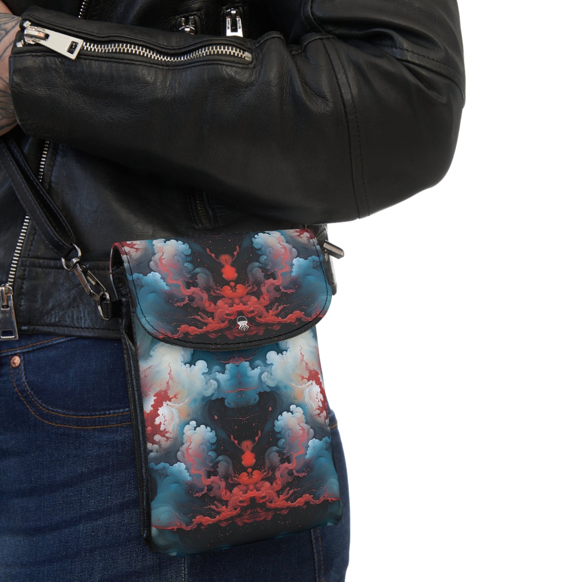 Lightweight Phone Bag - Ethereal Crimson Flow - Light - by Jelly Kvlt