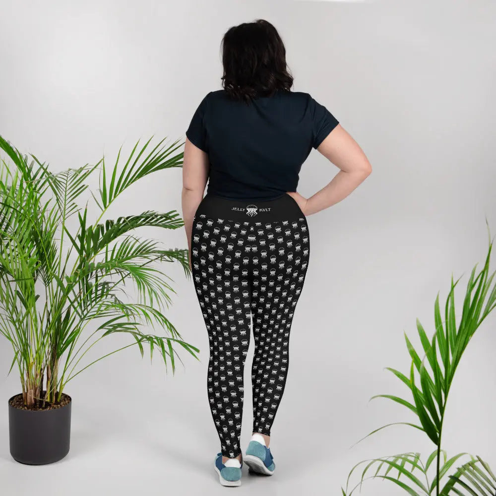 Plus Size Leggings - Jellyfish Invaders | Retro & Comfortable by Jelly Kvlt