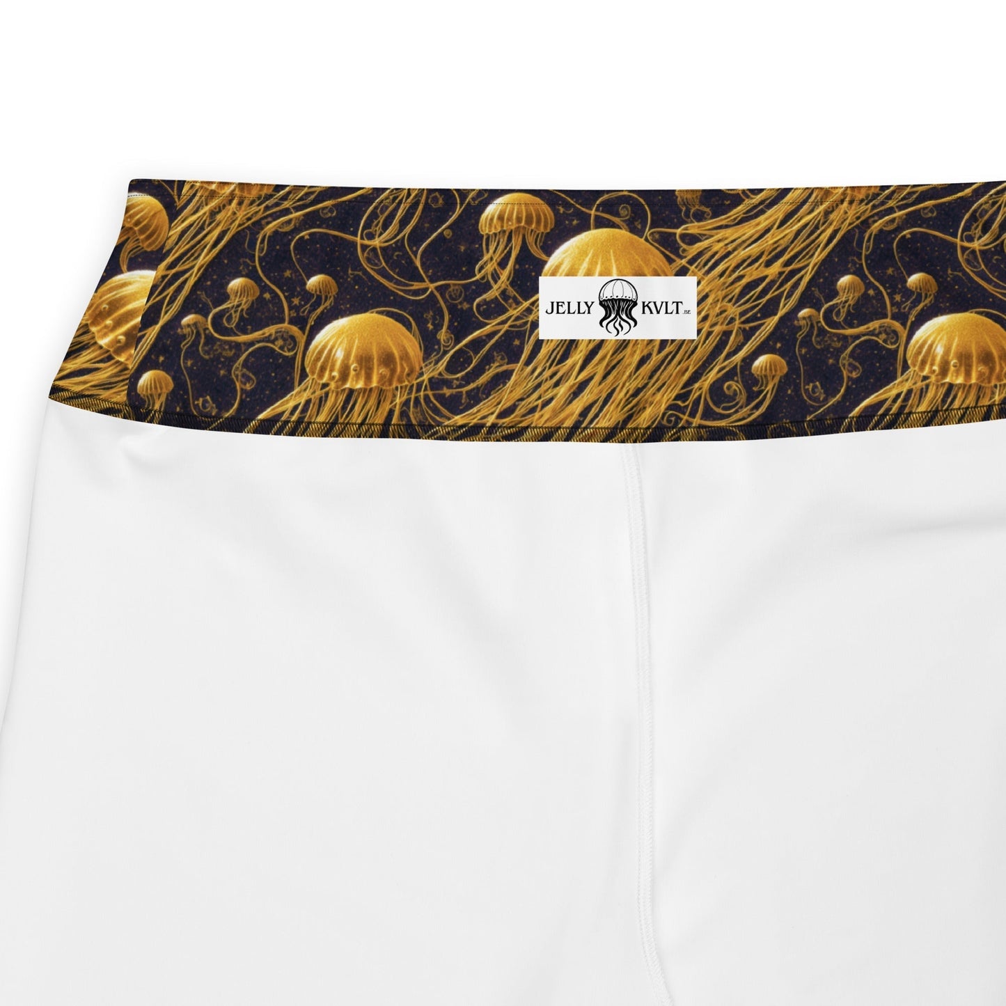 Plus Size Leggings - Black and Gold Jellyfishes | Jelly Kvlt