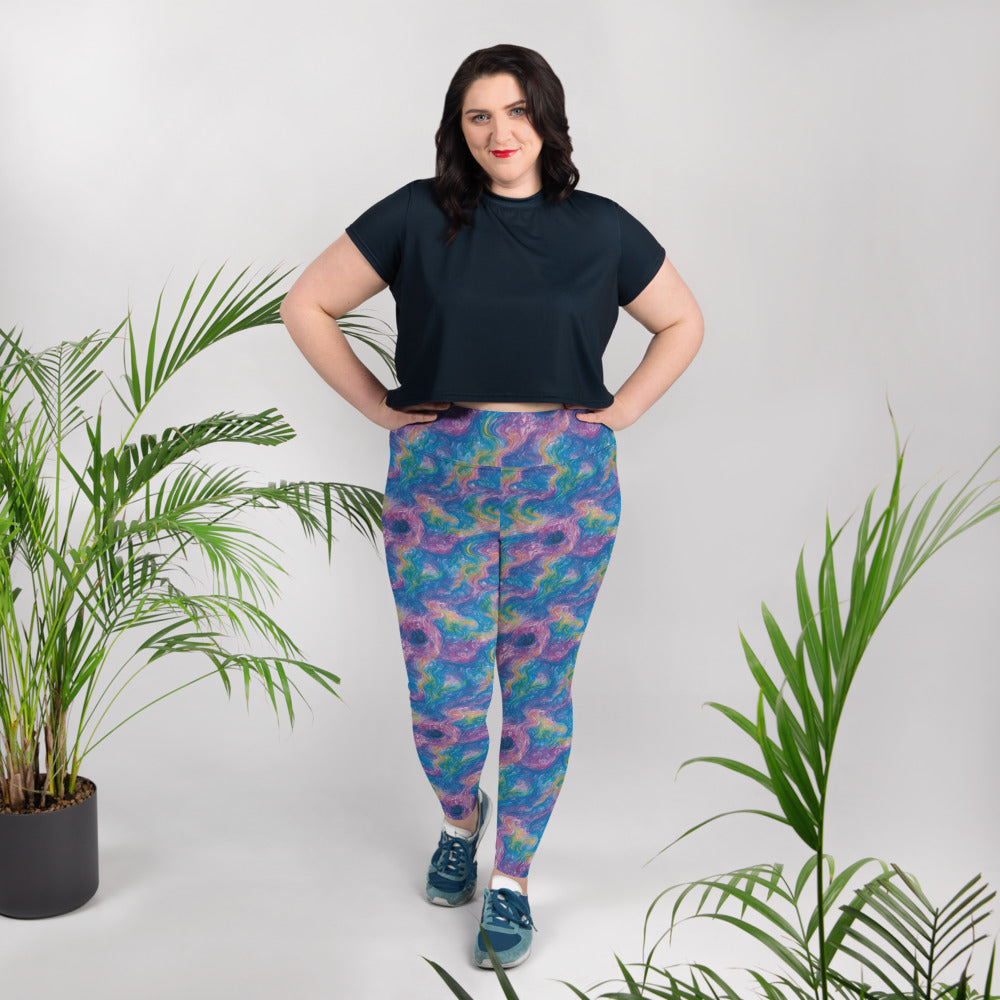 Plus Size Leggings - Quantum Drift | Jelly Kvlt