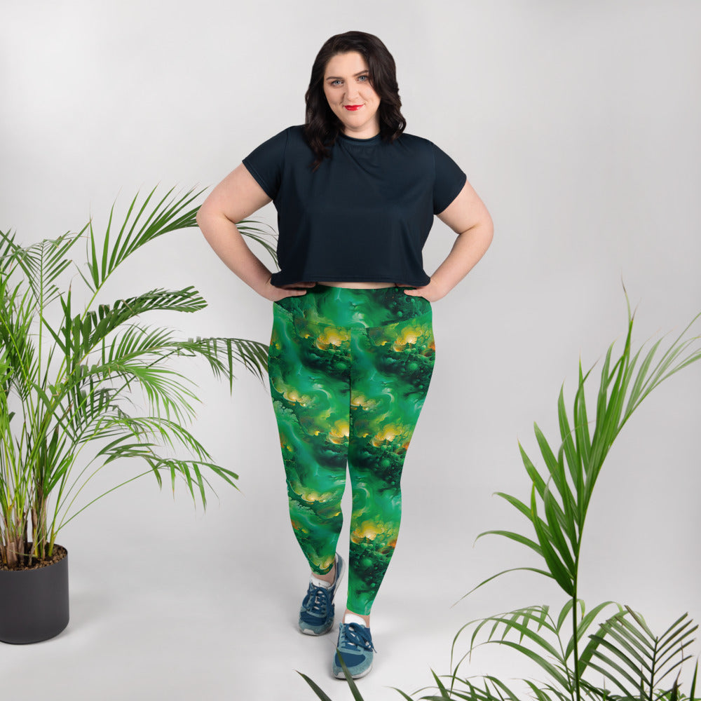 Plus Size Leggings - Viridian Shroud | Stylish & Comfortable by Jelly Kvlt