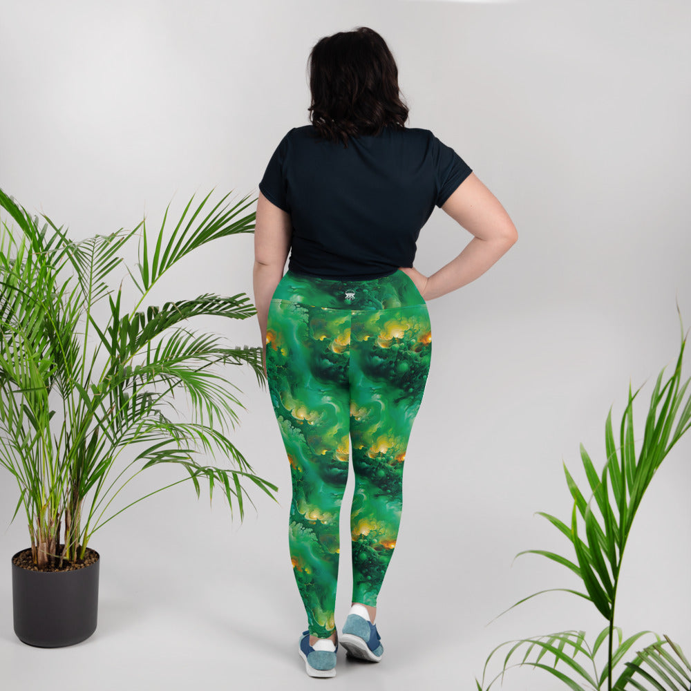 Plus Size Leggings - Viridian Shroud | Stylish & Comfortable by Jelly Kvlt