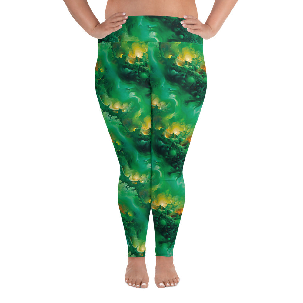 Plus Size Leggings - Viridian Shroud | Stylish & Comfortable by Jelly Kvlt