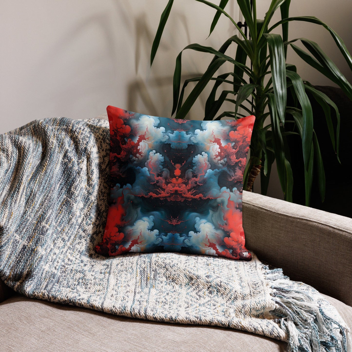 Premium Pillow - Ethereal Crimson Flow - Dual Harmony Jelly Kvlt