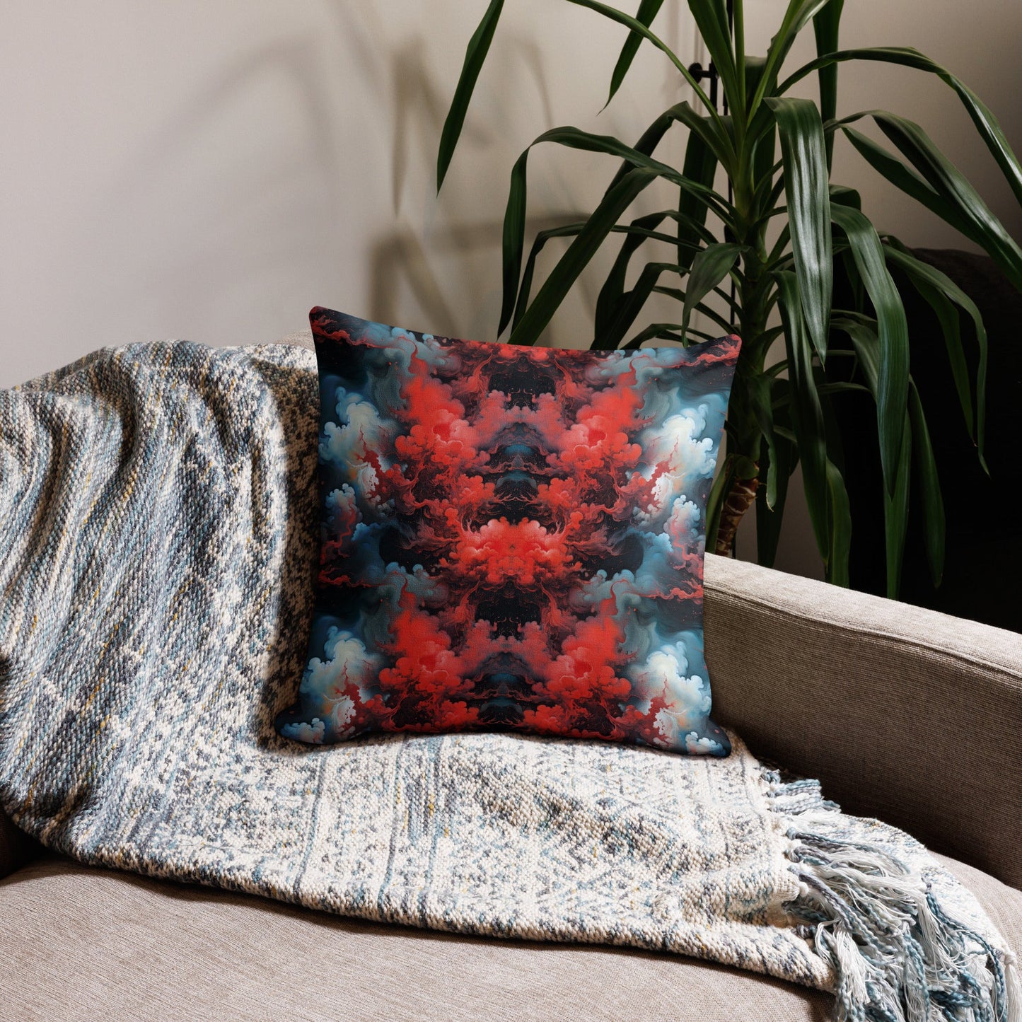 Premium Pillow - Ethereal Crimson Flow - Dual Harmony Jelly Kvlt