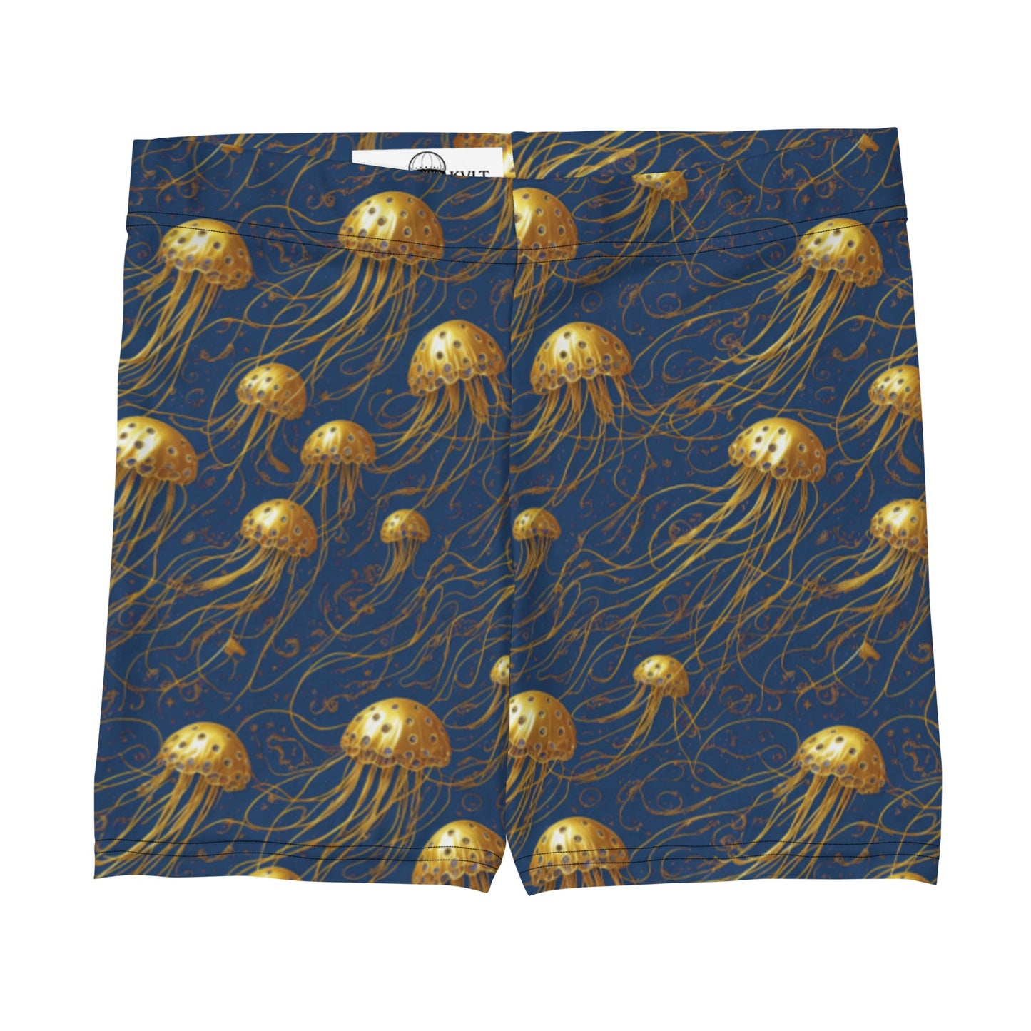 Tight Shorts- Blue And Gold Jellyfishes Jelly Kvlt