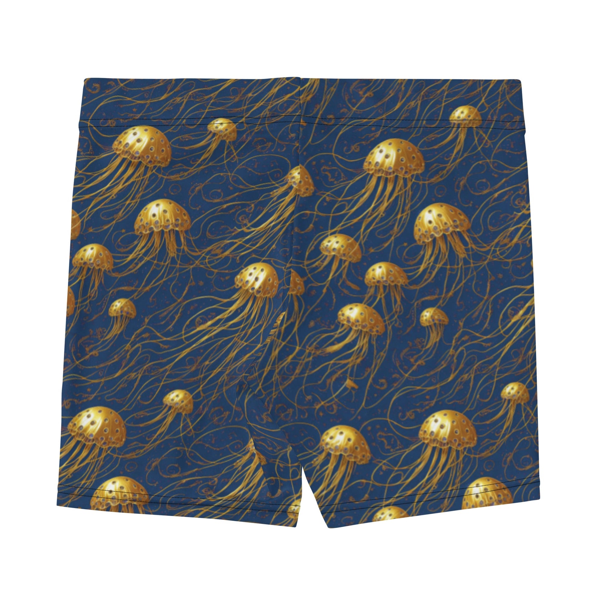 Tight Shorts- Blue And Gold Jellyfishes Jelly Kvlt