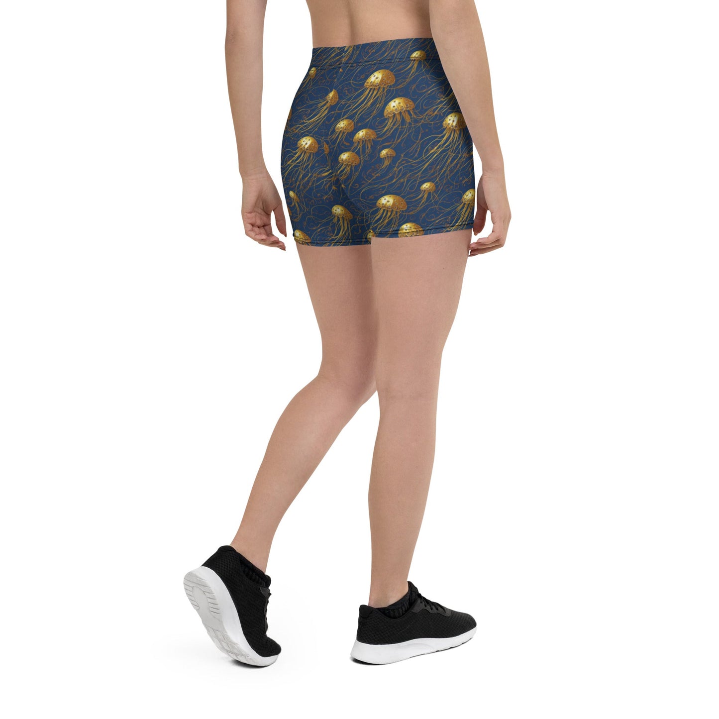 Tight Shorts - Blue And Gold Jellyfishes Jelly Kvlt