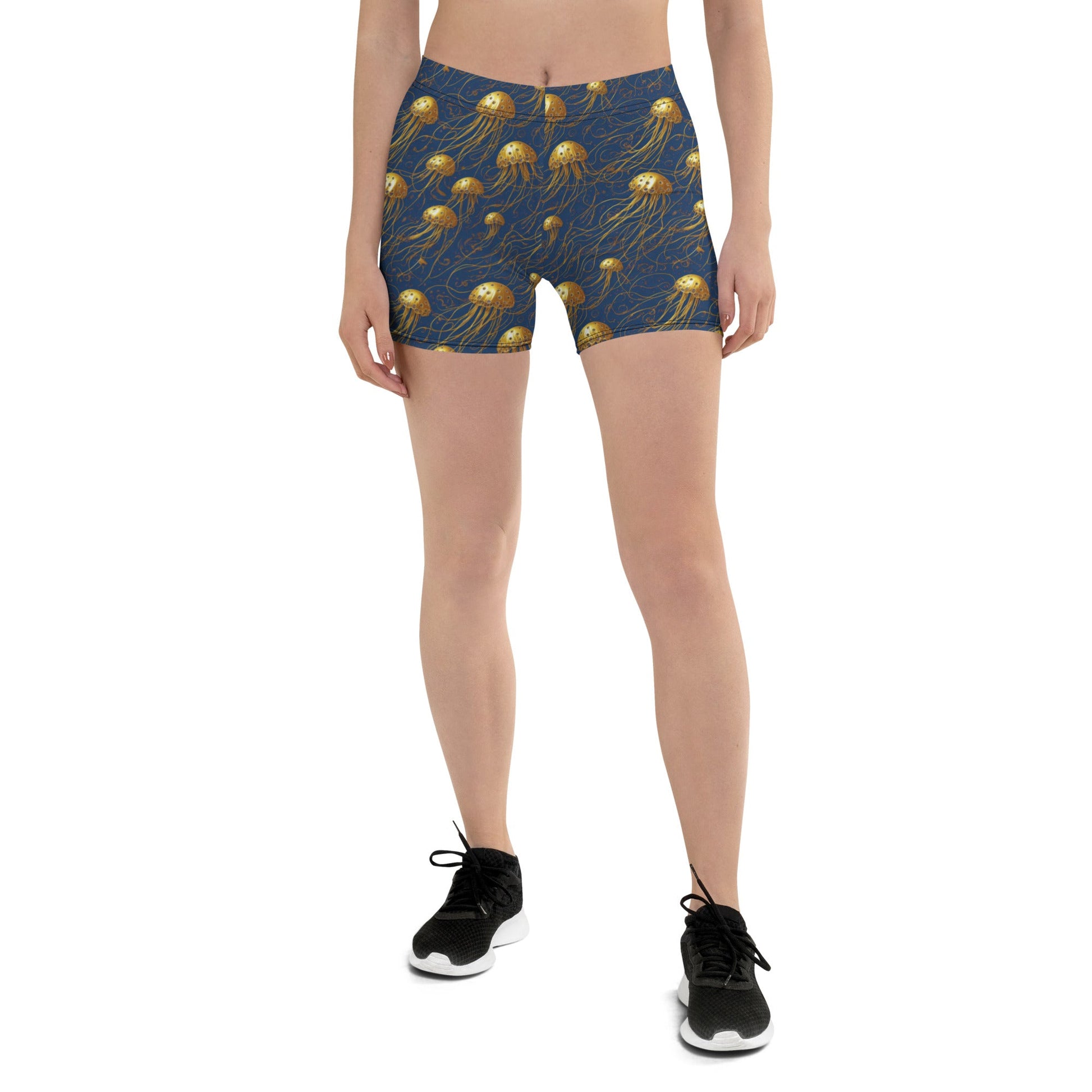 Tight Shorts- Blue And Gold Jellyfishes Jelly Kvlt