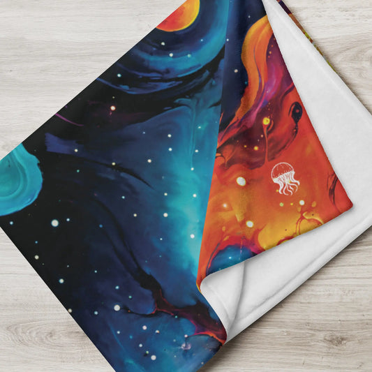 Soft Fleece Throw Blanket - Astral Tempest - by Jelly Kvlt