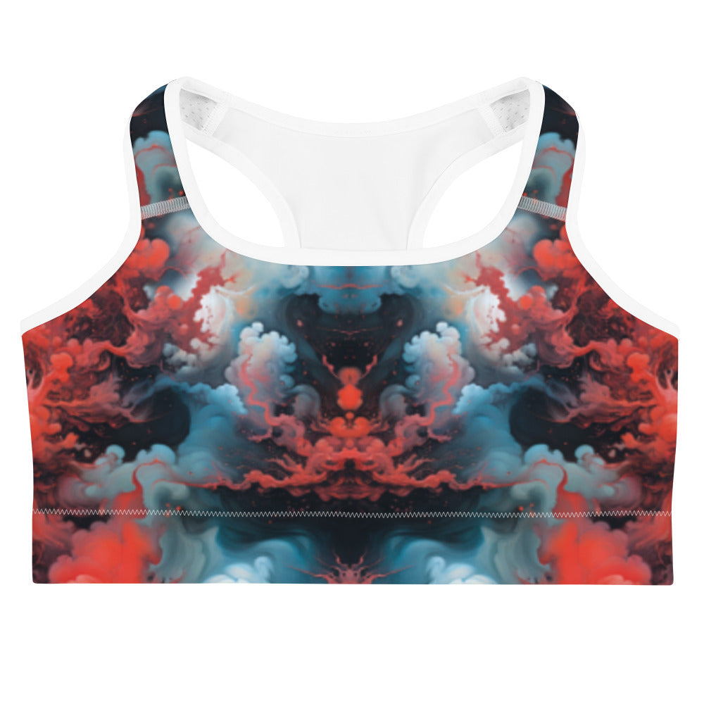 Sports Bra - Ethereal Crimson Flow - Light - by Jelly Kvlt