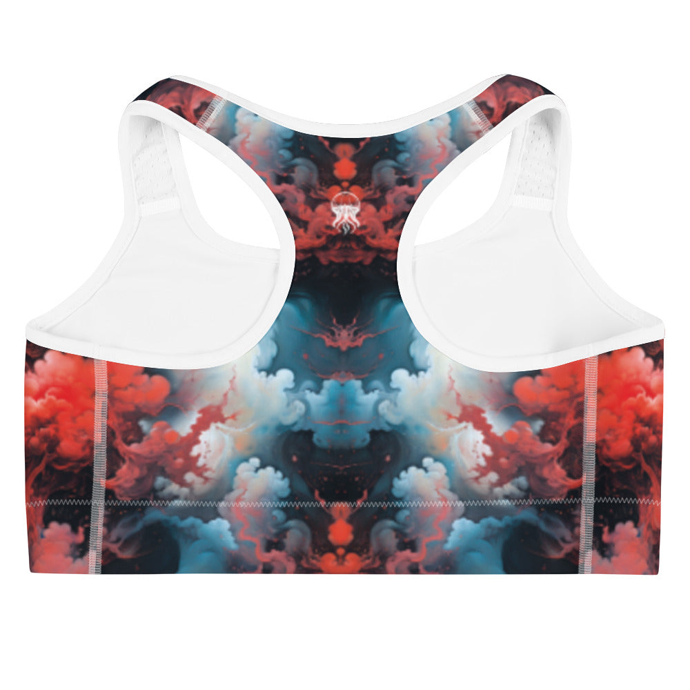 Sports Bra - Ethereal Crimson Flow - Light - by Jelly Kvlt