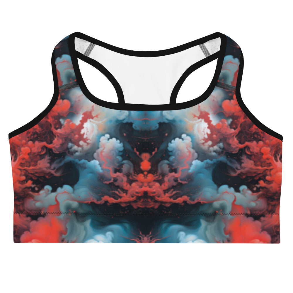 Sports Bra - Ethereal Crimson Flow - Light - by Jelly Kvlt