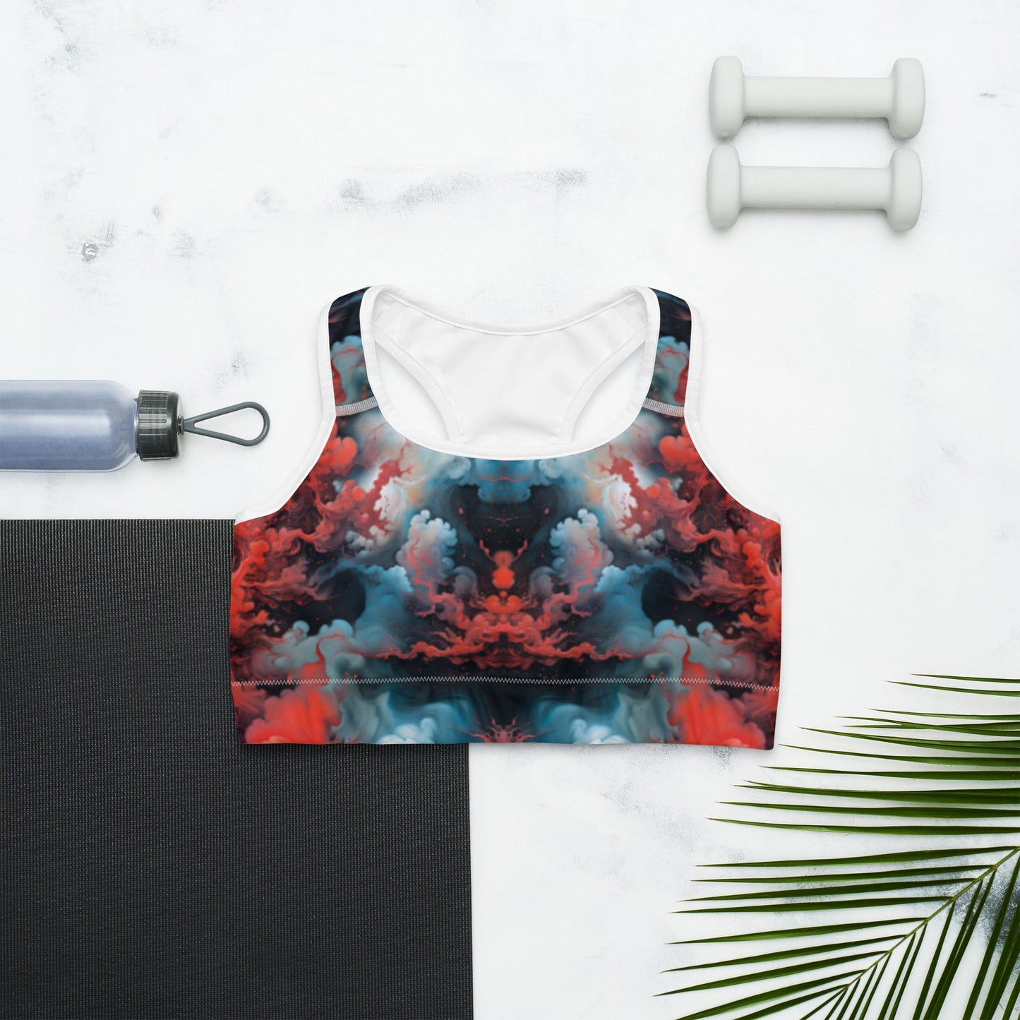 Sports Bra - Ethereal Crimson Flow - Light - by Jelly Kvlt