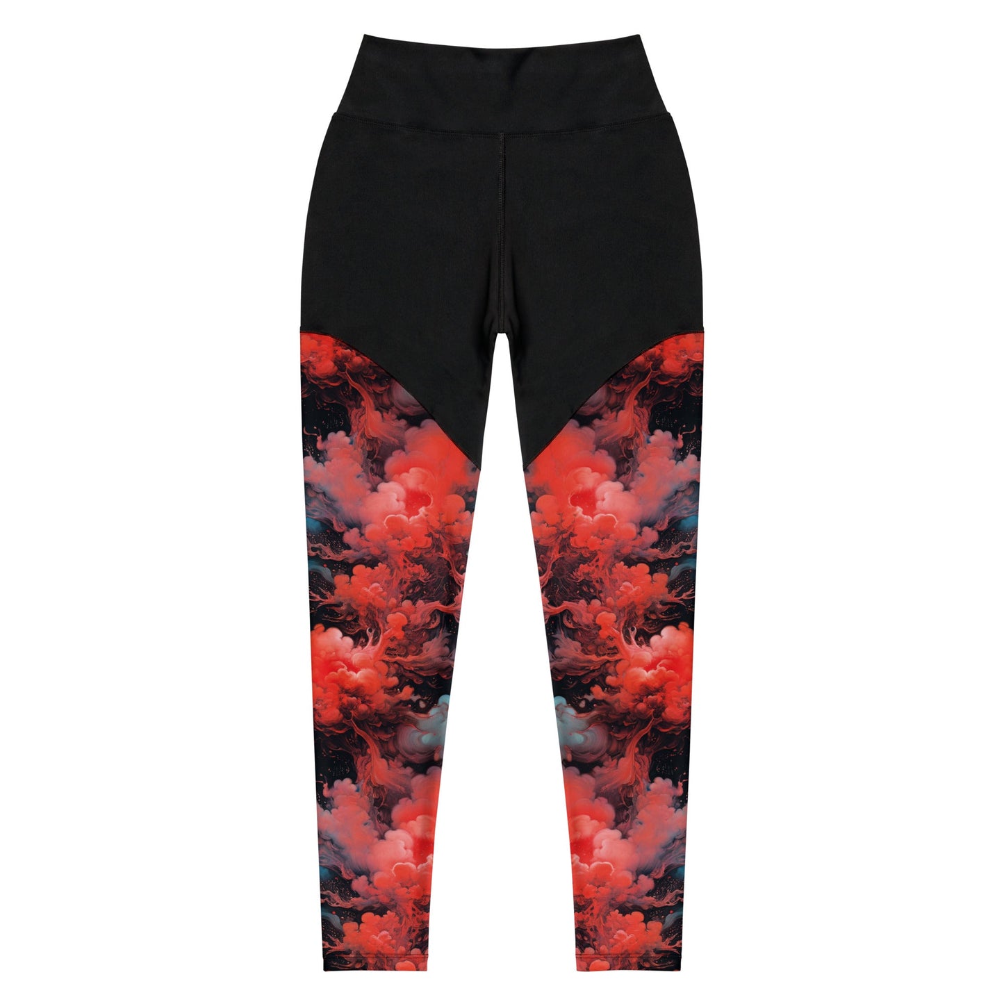 Compression Leggings - Ethereal Crimson Flow - Dark | Jelly Kvlt