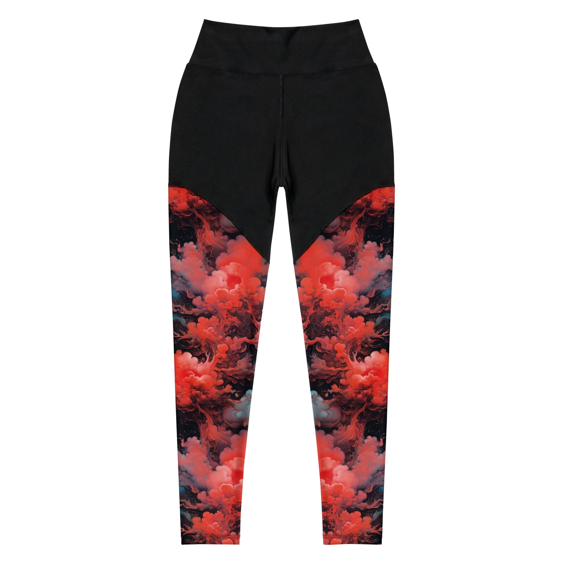 Compression Leggings - Ethereal Crimson Flow - Dark | Jelly Kvlt