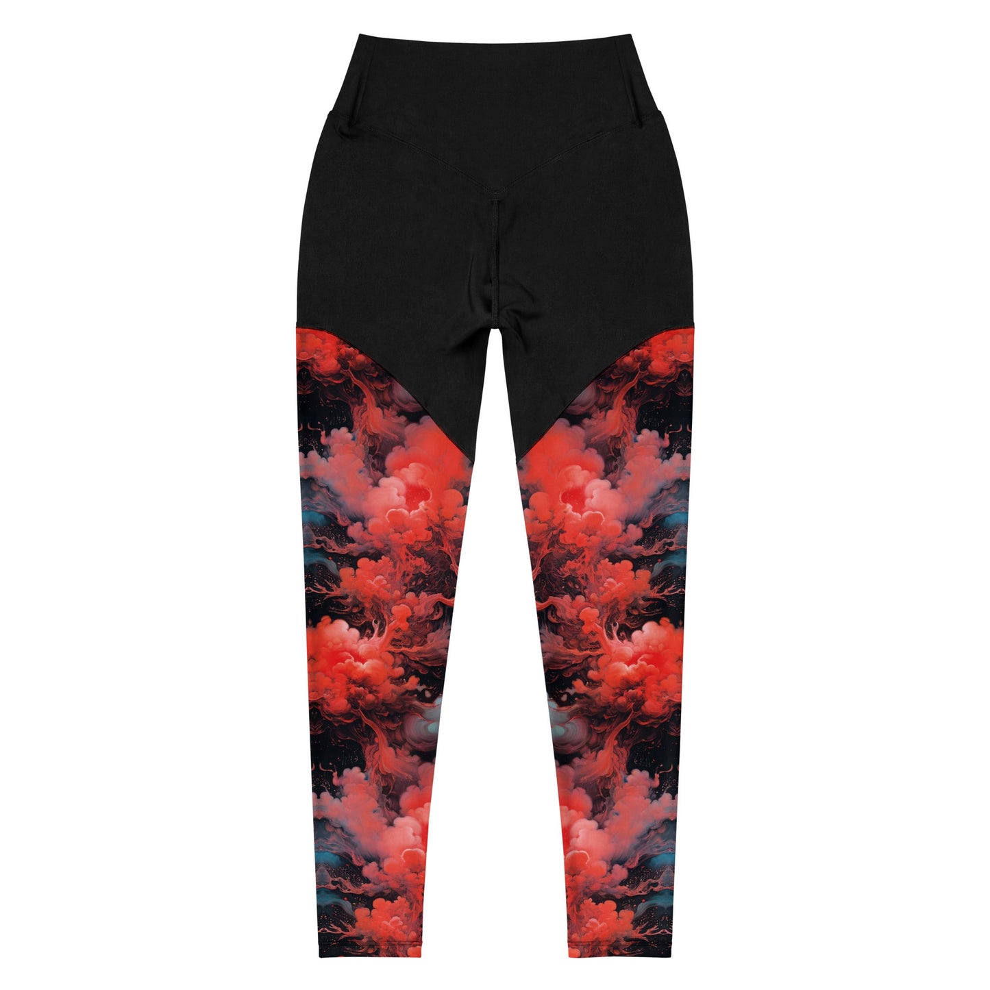 Compression Leggings - Ethereal Crimson Flow - Dark | Jelly Kvlt