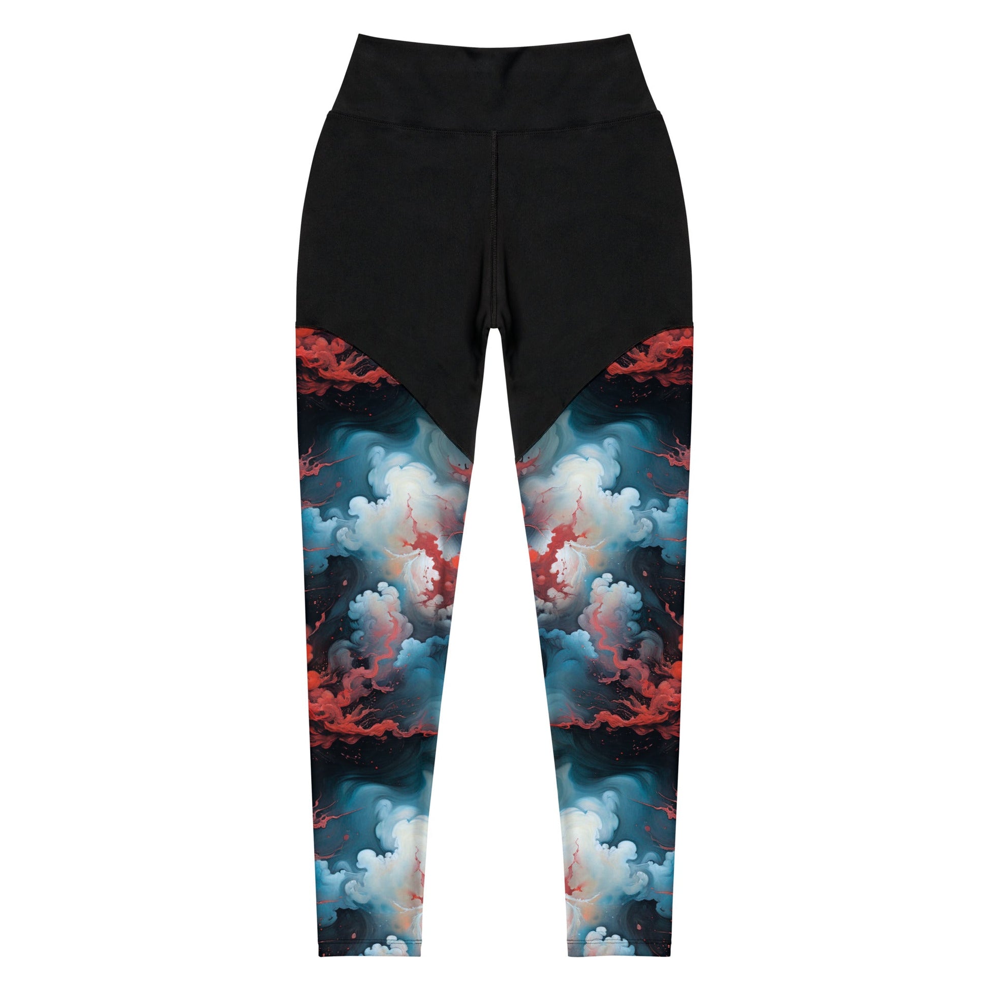 Compression Leggings - Ethereal Crimson Flow - Light | Jelly Kvlt