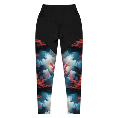 Compression Leggings - Ethereal Crimson Flow - Light | Jelly Kvlt