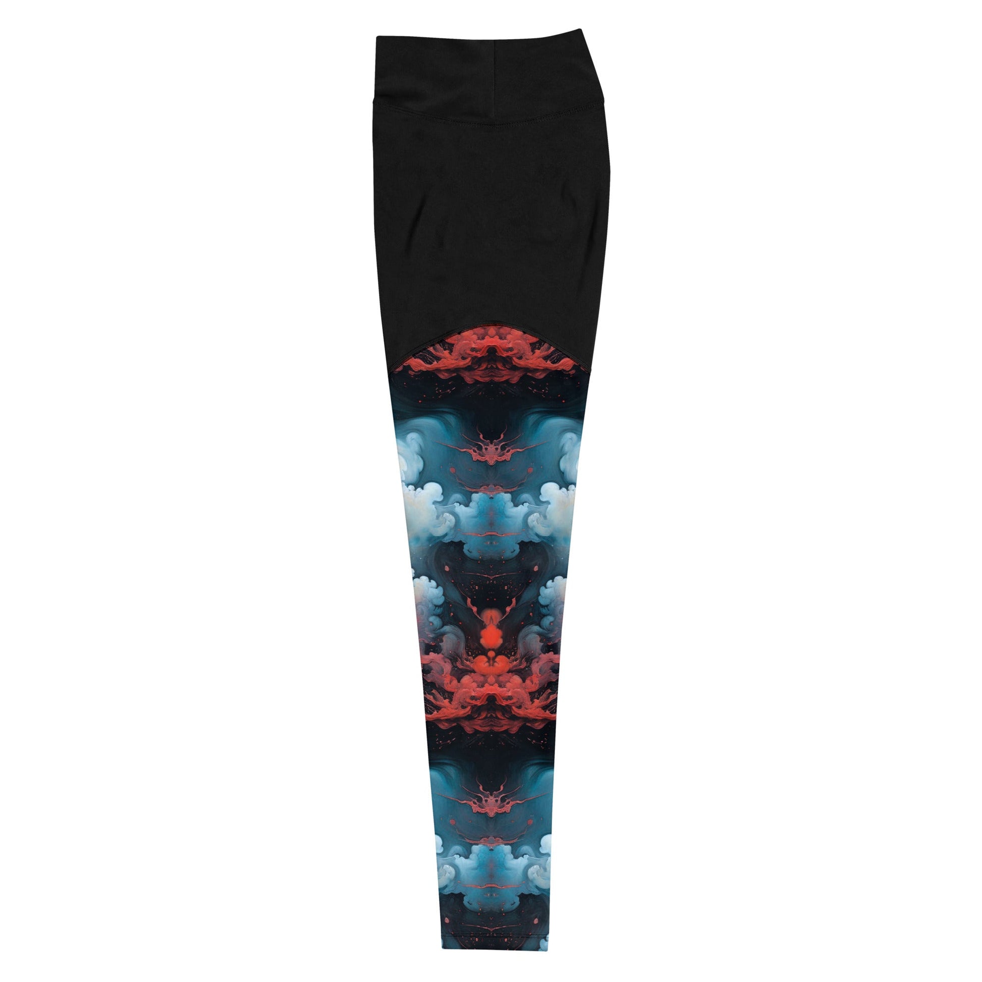 Compression Leggings - Ethereal Crimson Flow - Light | Jelly Kvlt