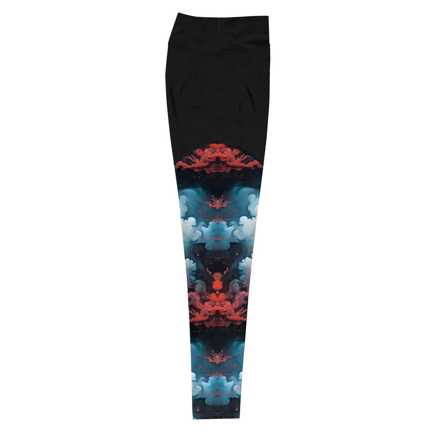 Compression Leggings - Ethereal Crimson Flow - Light | Jelly Kvlt