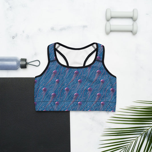 Sports bra - Blue And Violet Jellyfishes | Jelly Kvlt