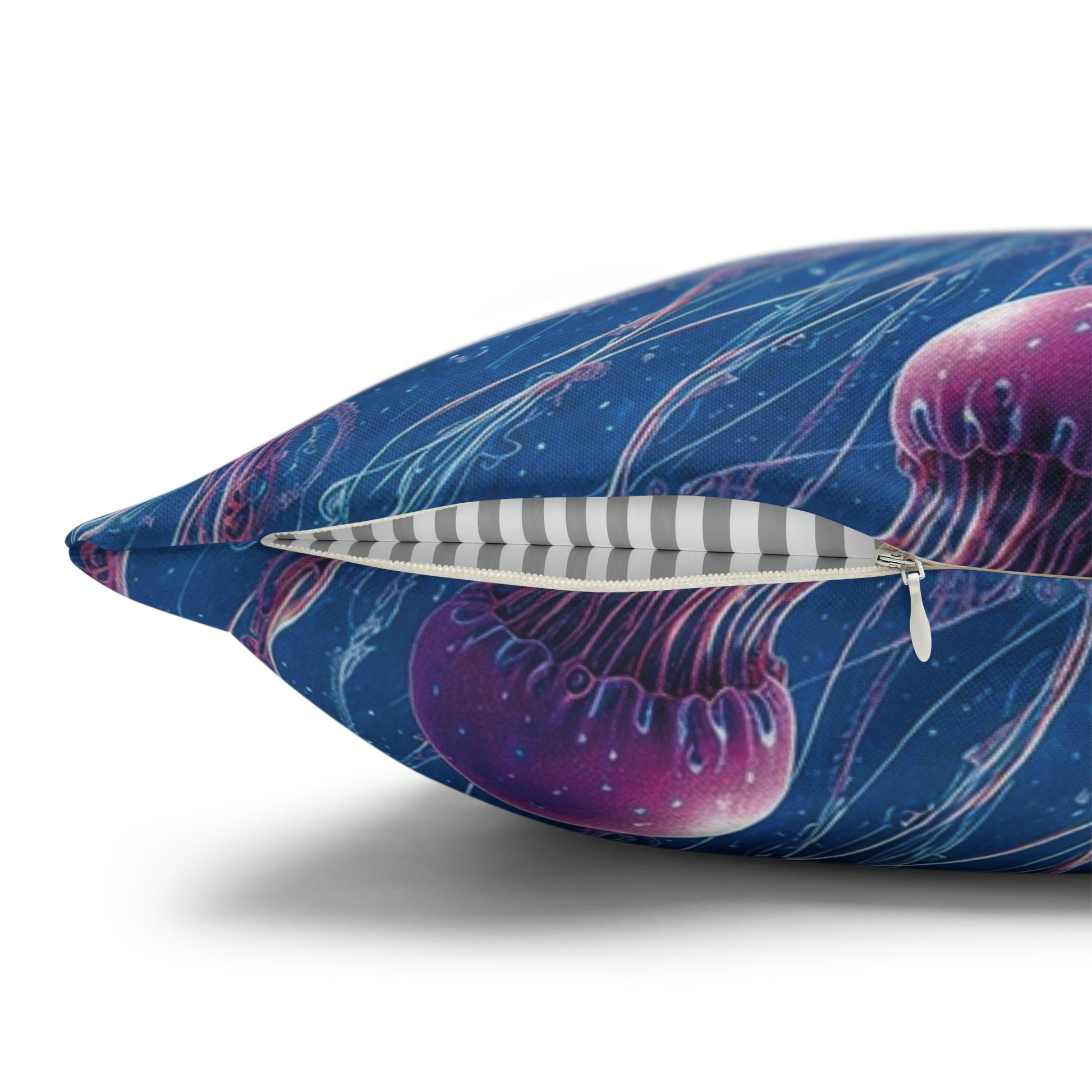 Square Pillow Case - Blue and Violet Jellyfishes Jelly Kvlt