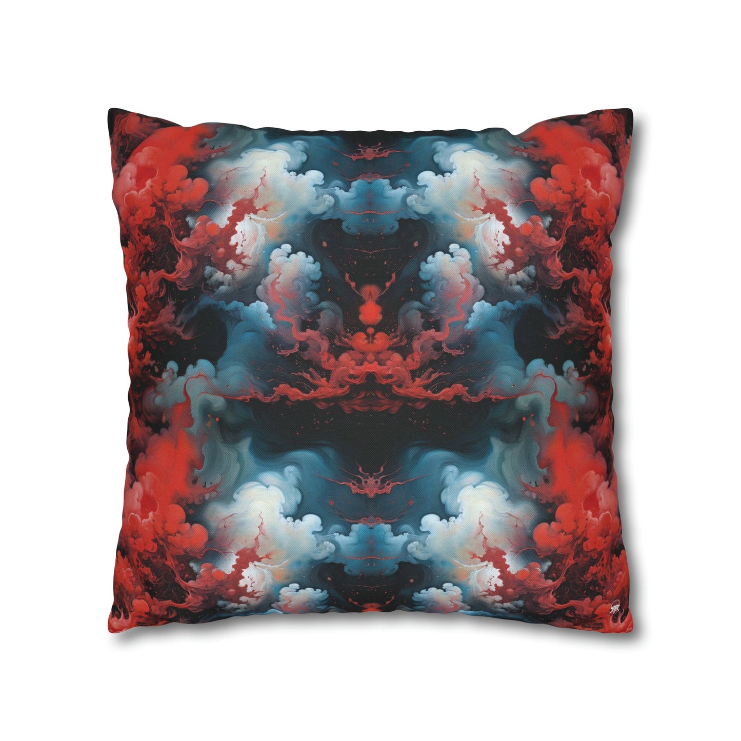 Square Pillow Case - Ethereal Crimson Flow - Dual Harmony Jelly Kvlt