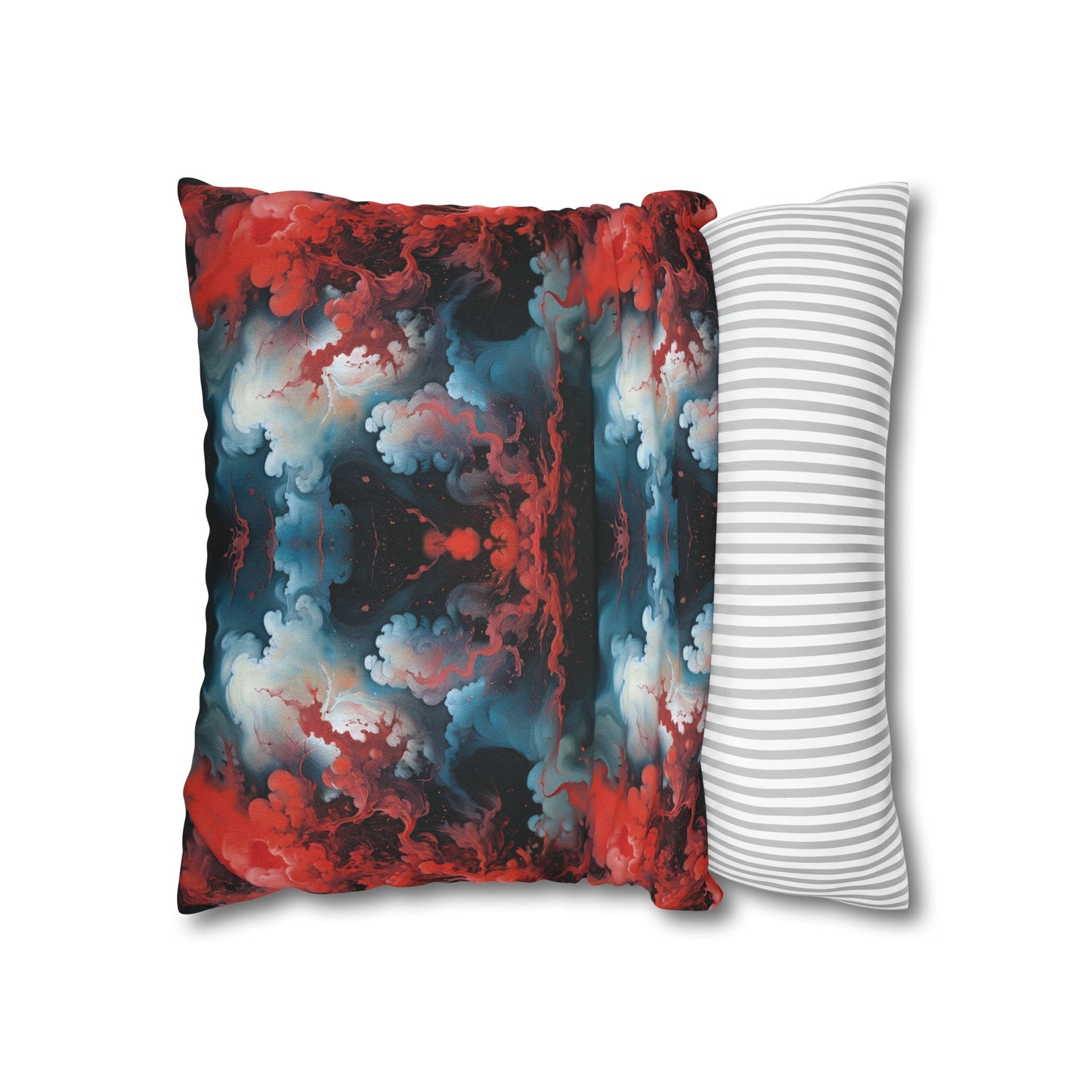 Square Pillow Case - Ethereal Crimson Flow - Light Jelly Kvlt