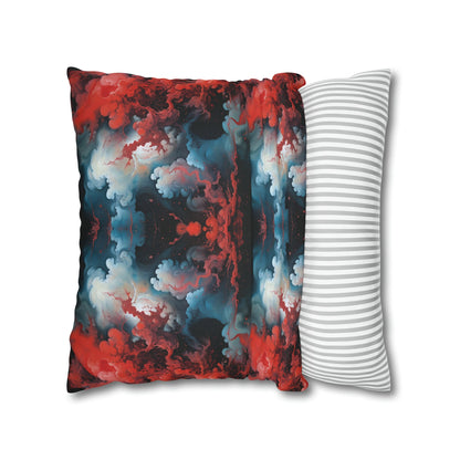 Square Pillow Case - Ethereal Crimson Flow - Light Jelly Kvlt