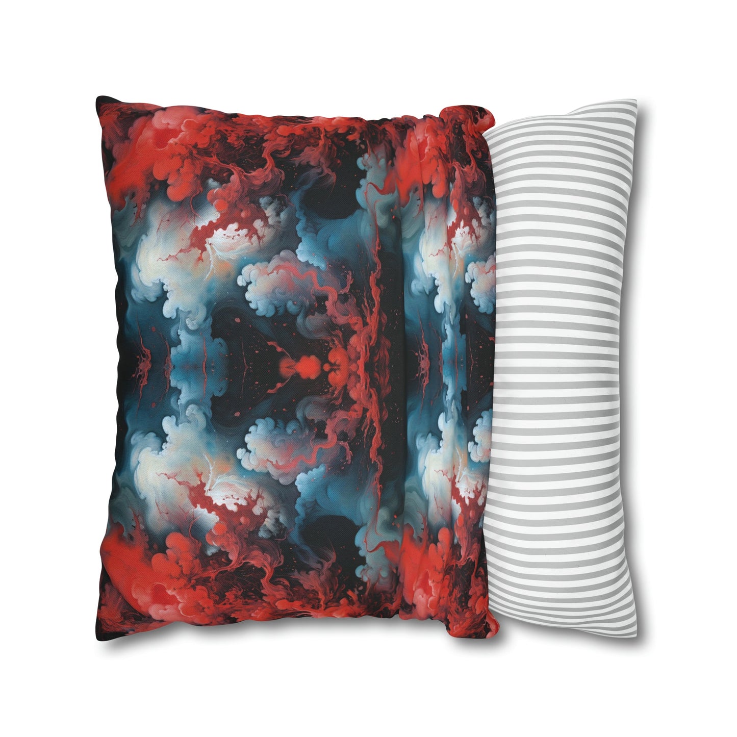 Square Pillow Case - Ethereal Crimson Flow - Light Jelly Kvlt