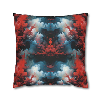 Square Pillow Case - Ethereal Crimson Flow - Light Jelly Kvlt