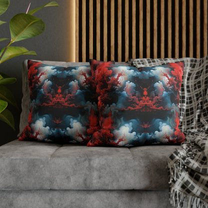 Square Pillow Case - Ethereal Crimson Flow - Light Jelly Kvlt