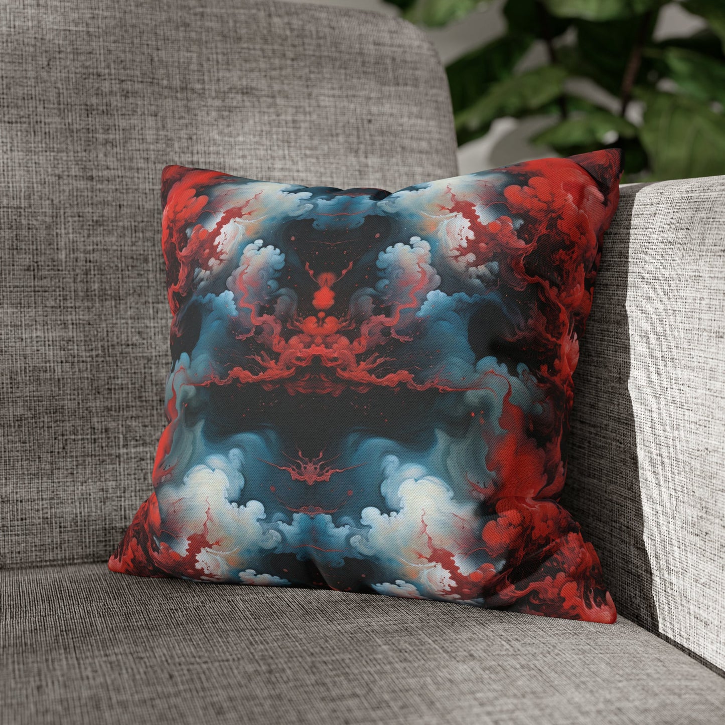 Square Pillow Case - Ethereal Crimson Flow - Light Jelly Kvlt