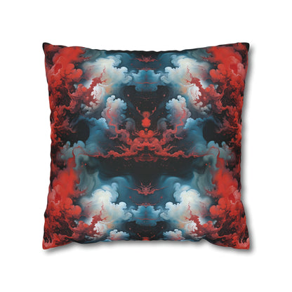 Square Pillow Case - Ethereal Crimson Flow - Light Jelly Kvlt