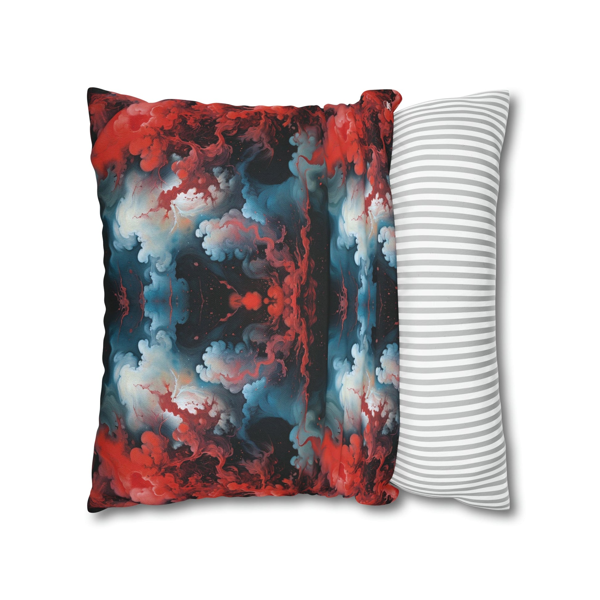 Square Pillow Case - Ethereal Crimson Flow - Light Jelly Kvlt