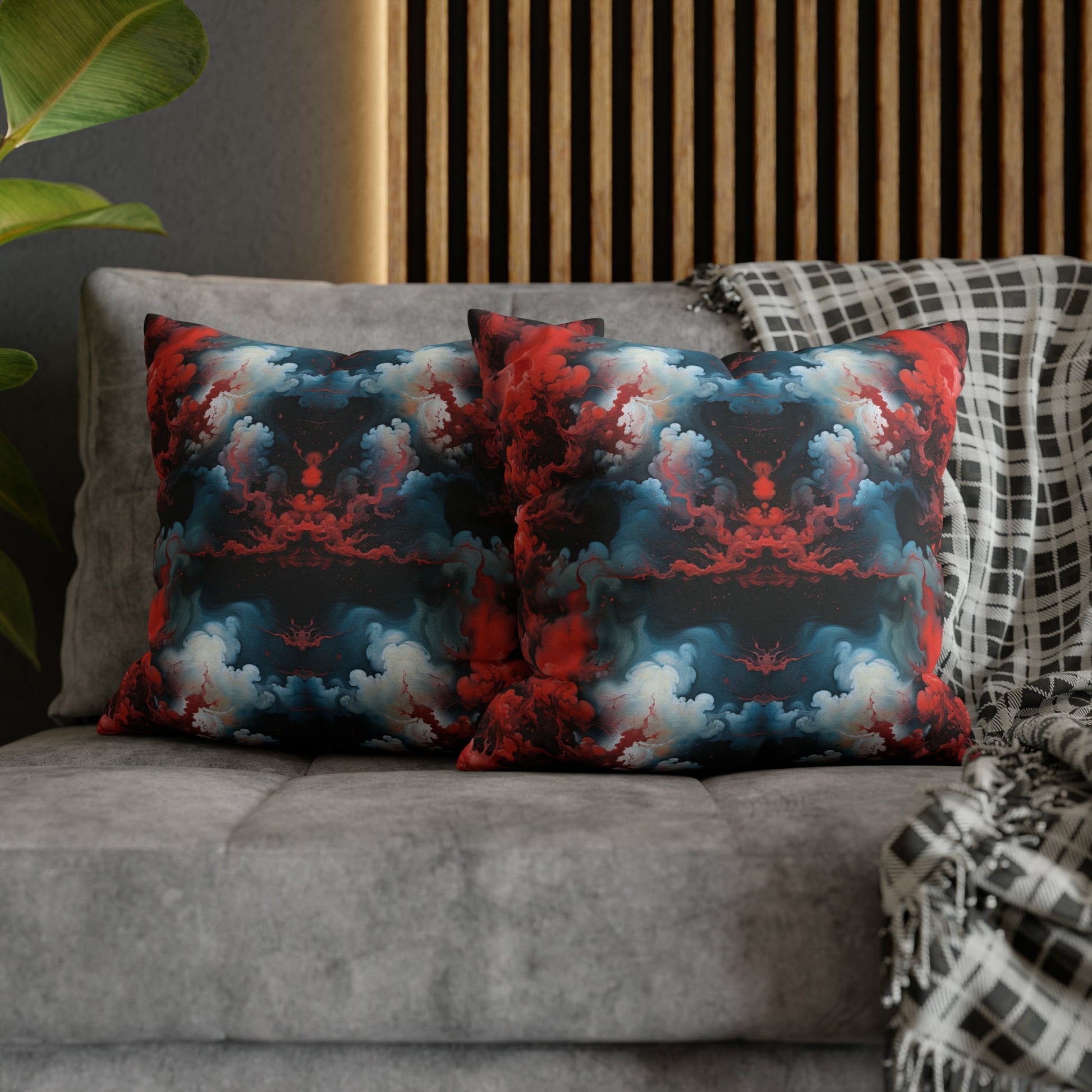 Square Pillow Case - Ethereal Crimson Flow - Light Jelly Kvlt