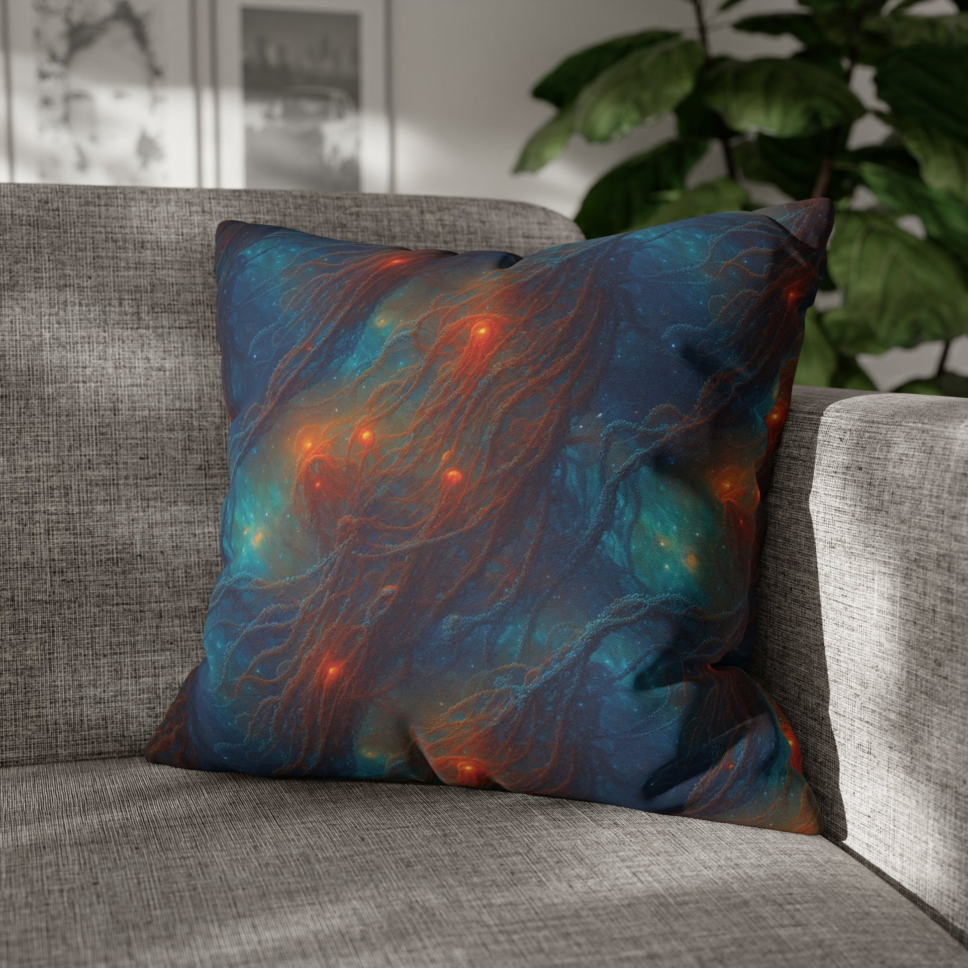 Square Pillow Case - Nebular Nexus - by Jelly Kvlt