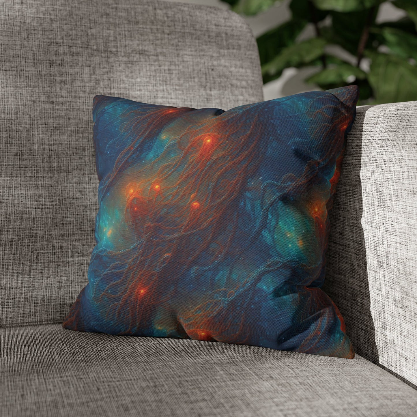 Square Pillow Case - Nebular Nexus - by Jelly Kvlt