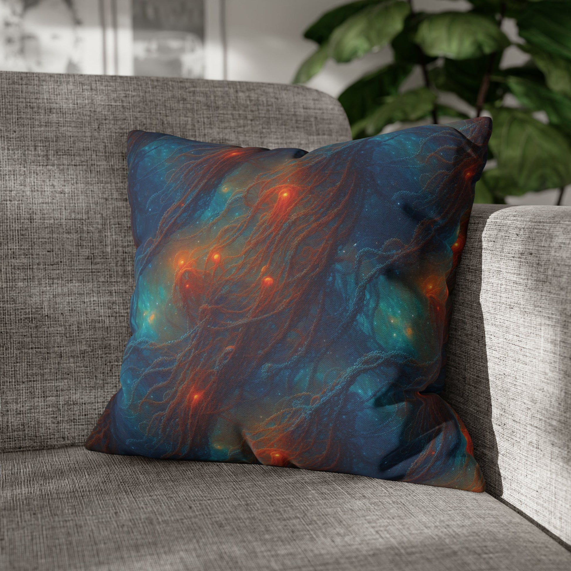 Square Pillow Case - Nebular Nexus - by Jelly Kvlt