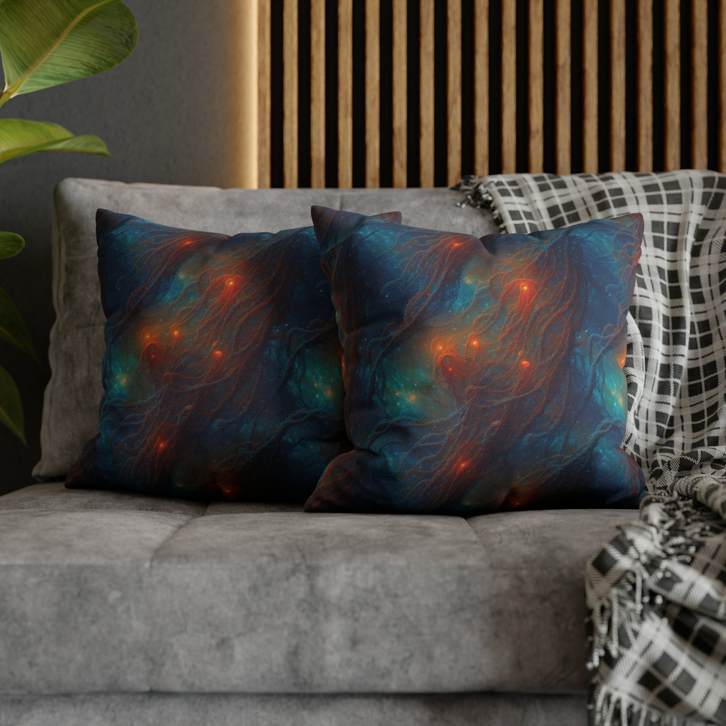 Square Pillow Case - Nebular Nexus - by Jelly Kvlt