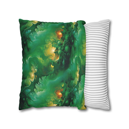 Square Pillow Case - Viridian Shroud - by Jelly Kvlt