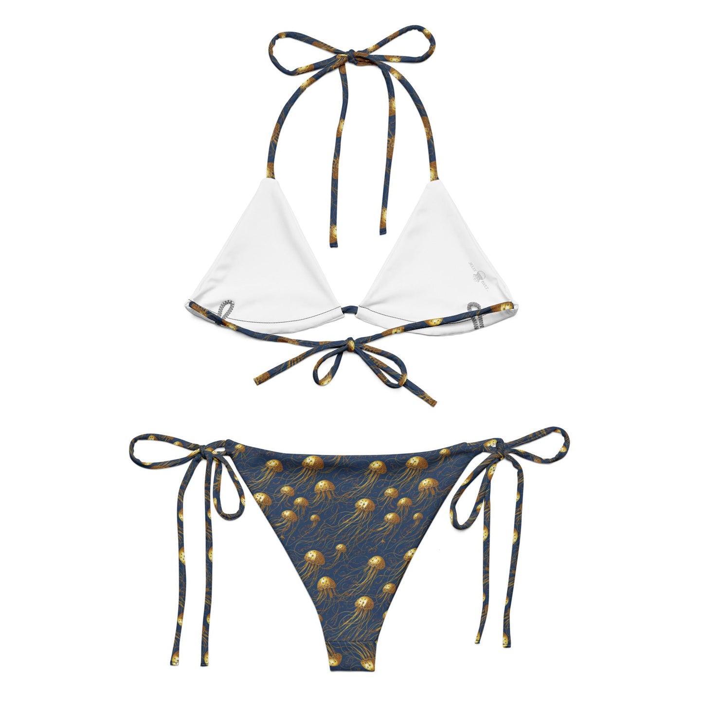 String bikini - Blue and Gold Jellyfishes - by Jelly Kvlt