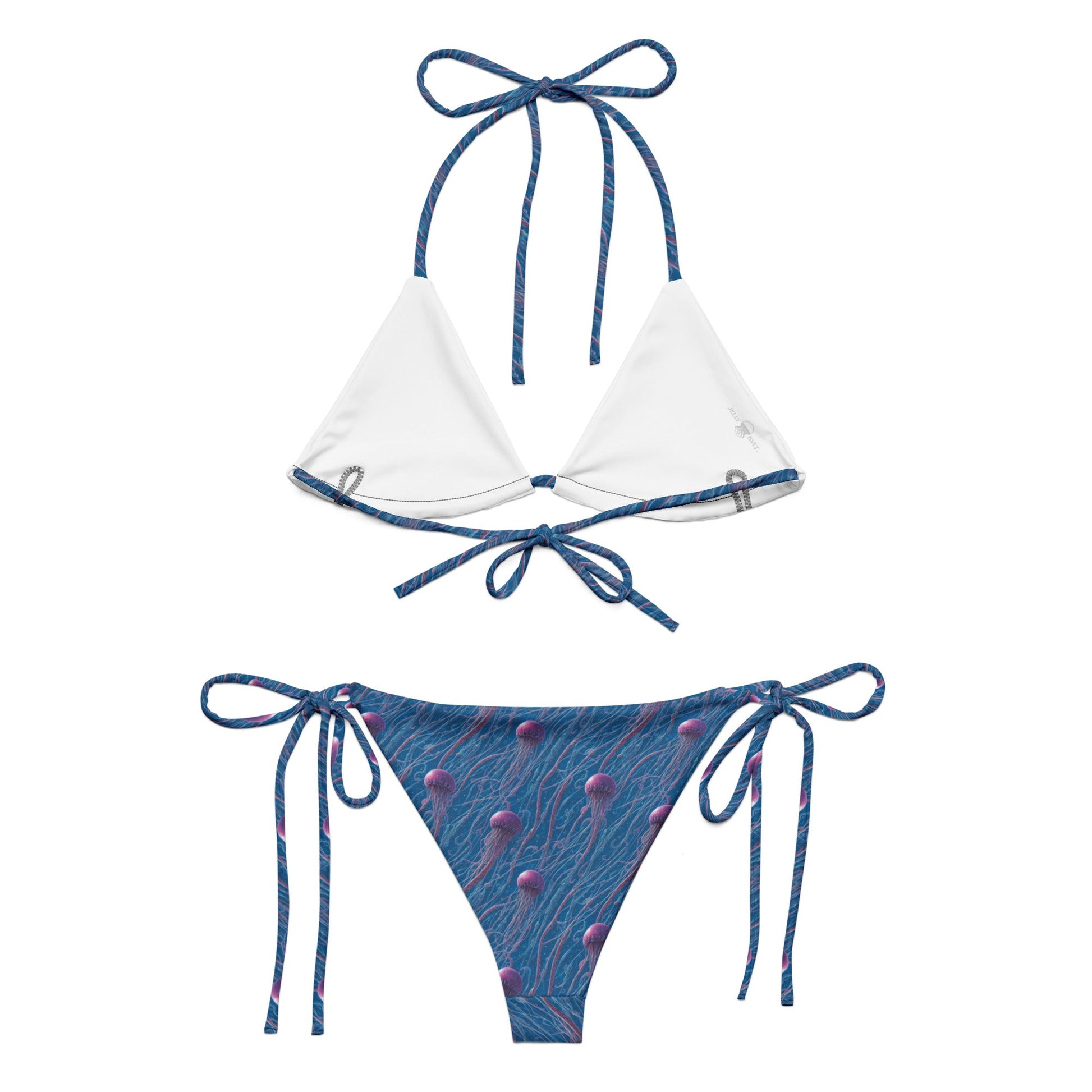 String bikini - Blue and Violet Jellyfishes - by Jelly Kvlt