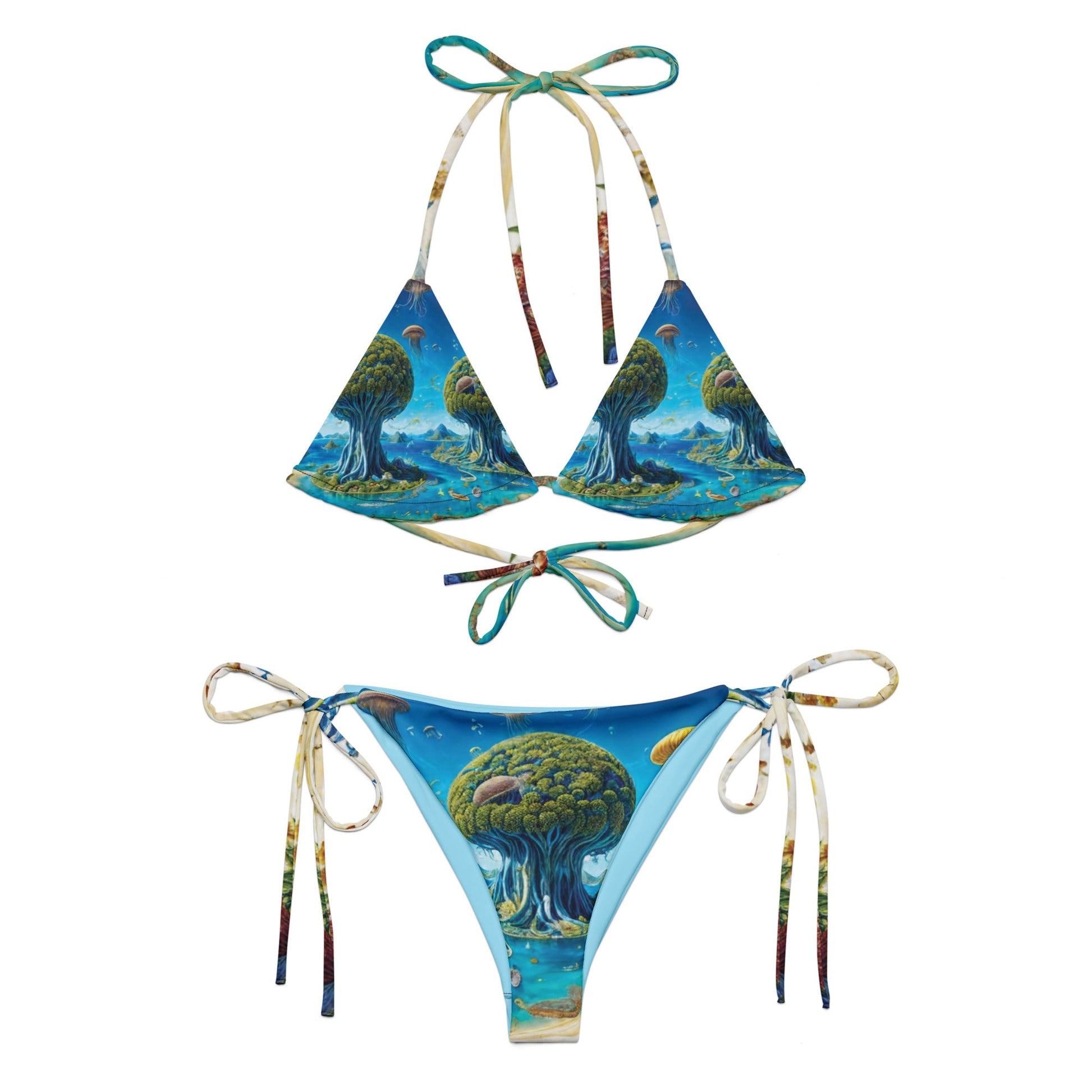 String bikini - Cosmic Tree Isles - by Jelly Kvlt