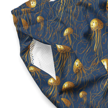 Swim trunks - Blue and Gold Jellyfishes Jelly Kvlt