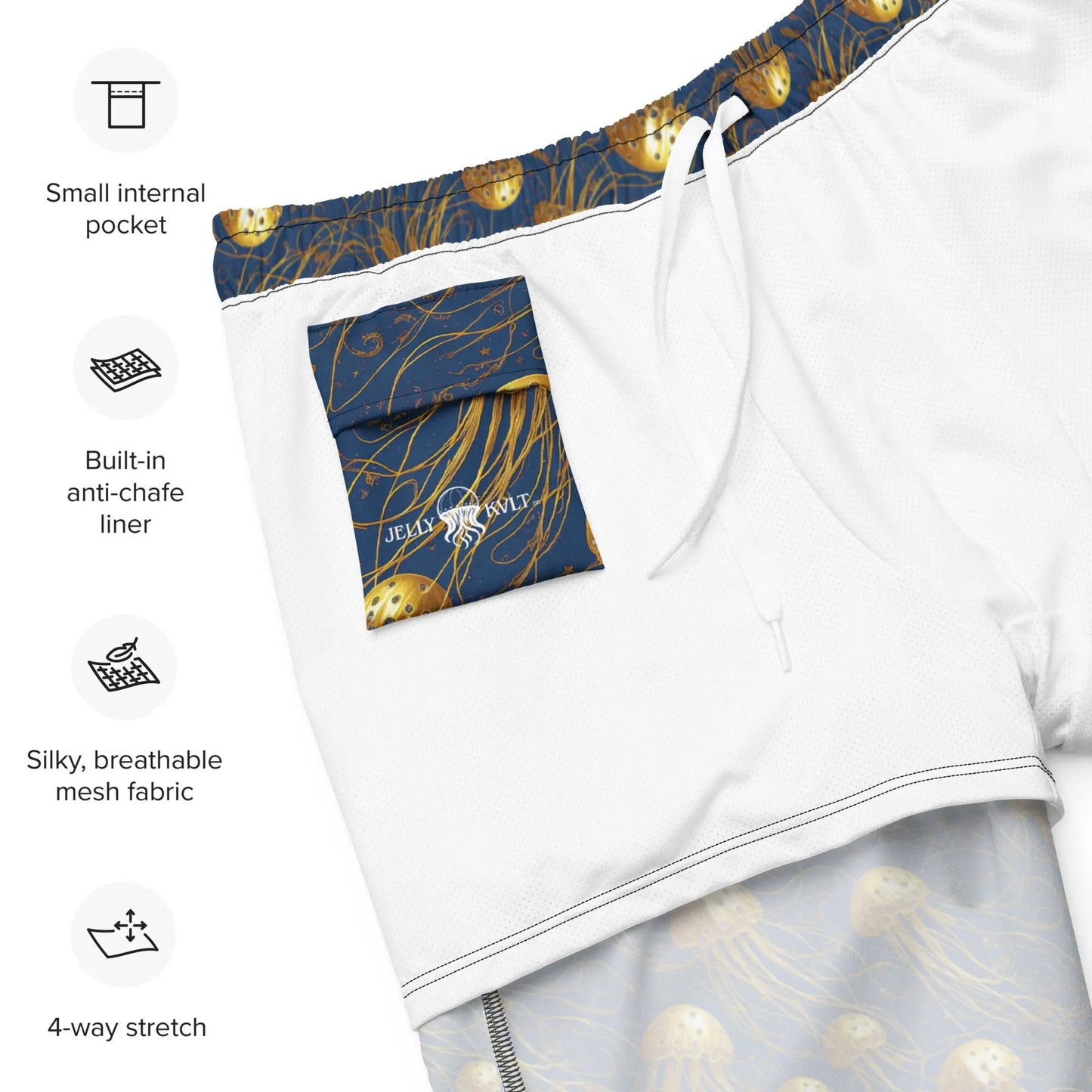 Swim trunks - Blue and Gold Jellyfishes Jelly Kvlt